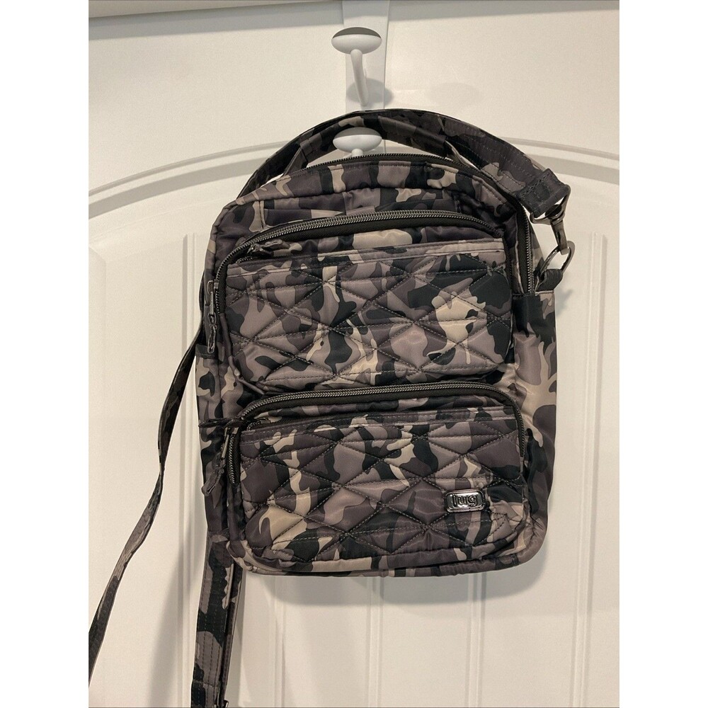 EUC Lug Compass Crossbody/Shoulder/ Top Handle Bag Camo Black Rare/HTF